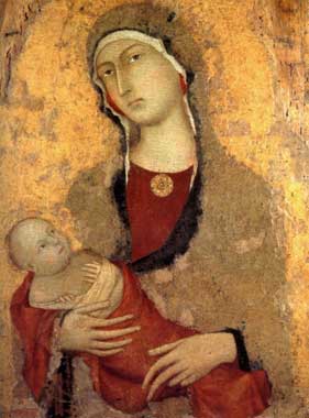 Siena Pinacoteca Nazionale, sala 5, Madonna col Bambino di Simone Martini