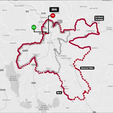 mappa Strade Bianche 2025